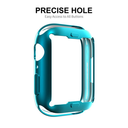 Mega Flot Apple Watch Series 7 45mm Cover med Skærmbeskytter i Silikone og Hærdet Glas - Blå#serie_7