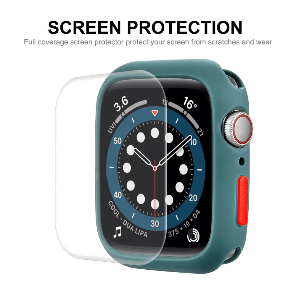 Vildt Fed Apple Watch Series 7 45mm Cover med Skærmbeskytter i Silikone - Gennemsigtig#serie_2