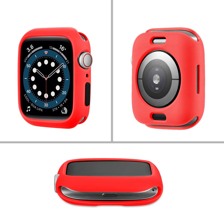 Vildt Fed Apple Watch Series 7 45mm Cover med Skærmbeskytter i Silikone - Rød#serie_5