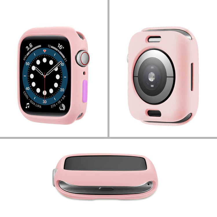 Vildt Fed Apple Watch Series 7 45mm Cover med Skærmbeskytter i Silikone - Pink#serie_6