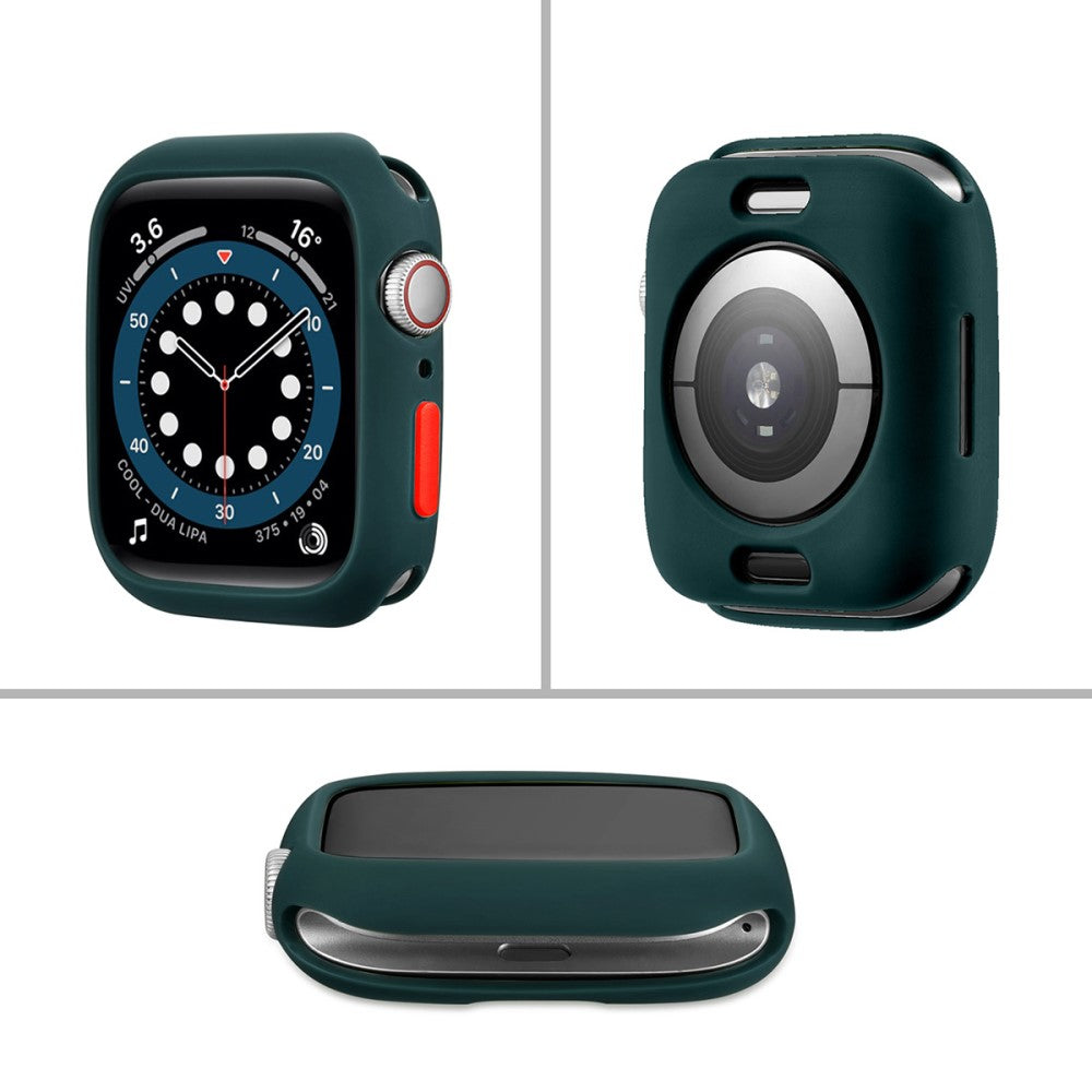 Vildt Fed Apple Watch Series 7 45mm Cover med Skærmbeskytter i Silikone - Grøn#serie_7
