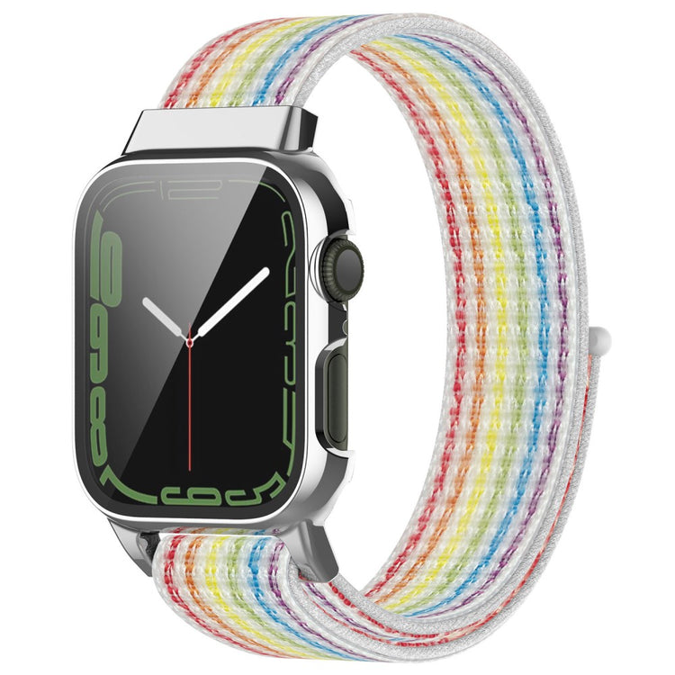 Meget holdbart Apple Watch Series 7 45mm Nylon og Glas Rem - Flerfarvet#serie_15