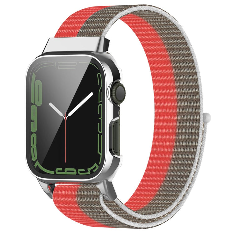 Meget holdbart Apple Watch Series 7 45mm Nylon og Glas Rem - Flerfarvet#serie_8