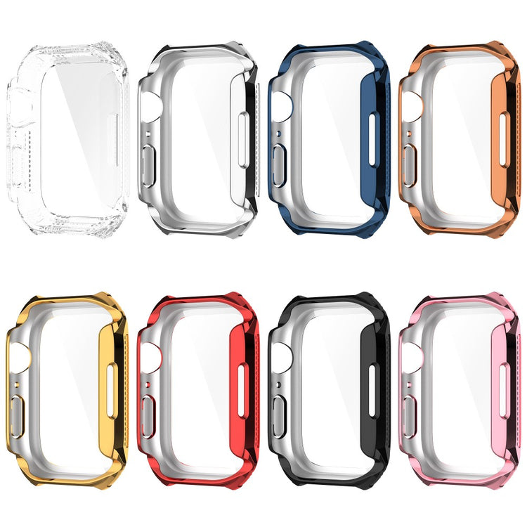Meget Godt Apple Watch Series 7 45mm Cover med Skærmbeskytter i Rhinsten og Hærdet Glas - Sort#serie_1