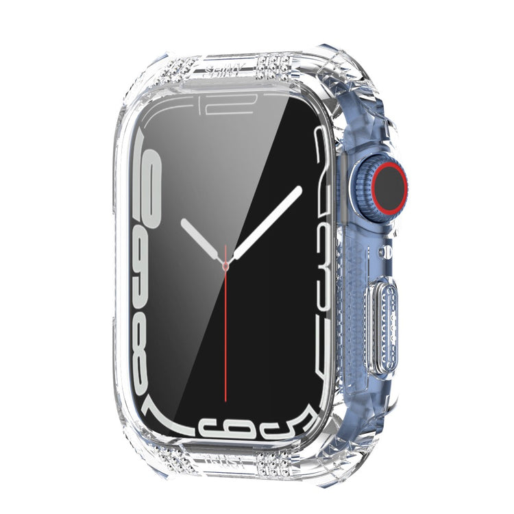 Meget Godt Apple Watch Series 7 45mm Cover med Skærmbeskytter i Rhinsten og Hærdet Glas - Gennemsigtig#serie_2
