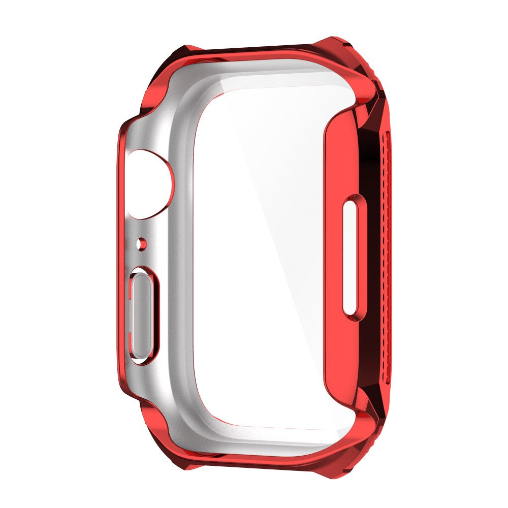 Meget Godt Apple Watch Series 7 45mm Cover med Skærmbeskytter i Rhinsten og Hærdet Glas - Rød#serie_4