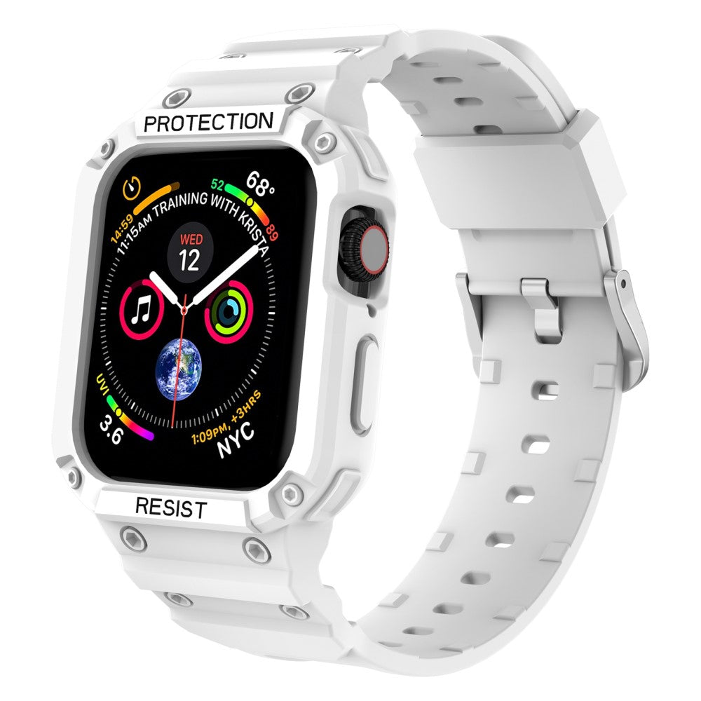 Vildt nydelig Apple Watch Series 7 45mm Silikone Rem - Hvid#serie_1