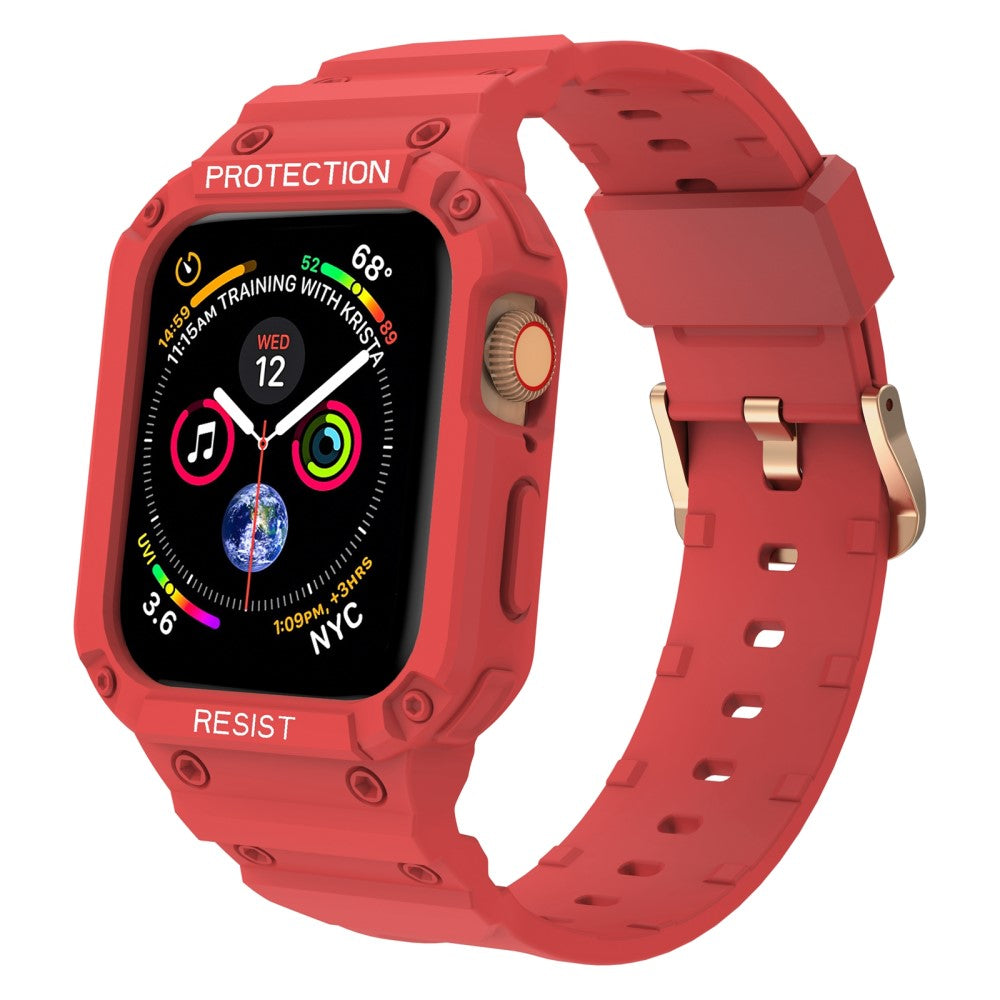 Vildt nydelig Apple Watch Series 7 45mm Silikone Rem - Rød#serie_4