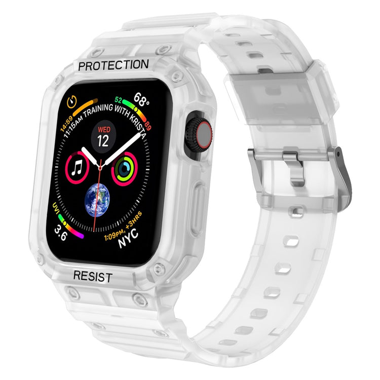 Vildt nydelig Apple Watch Series 7 45mm Silikone Rem - Gennemsigtig#serie_8