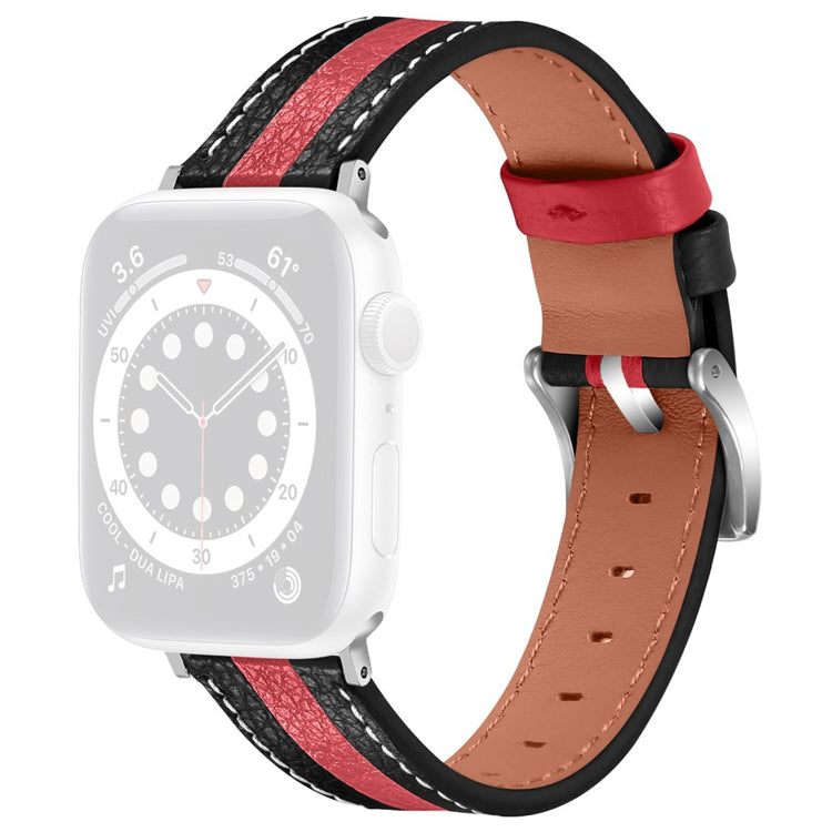 Rigtigt fint Apple Watch Series 7 45mm Ægte læder Rem - Flerfarvet#serie_2