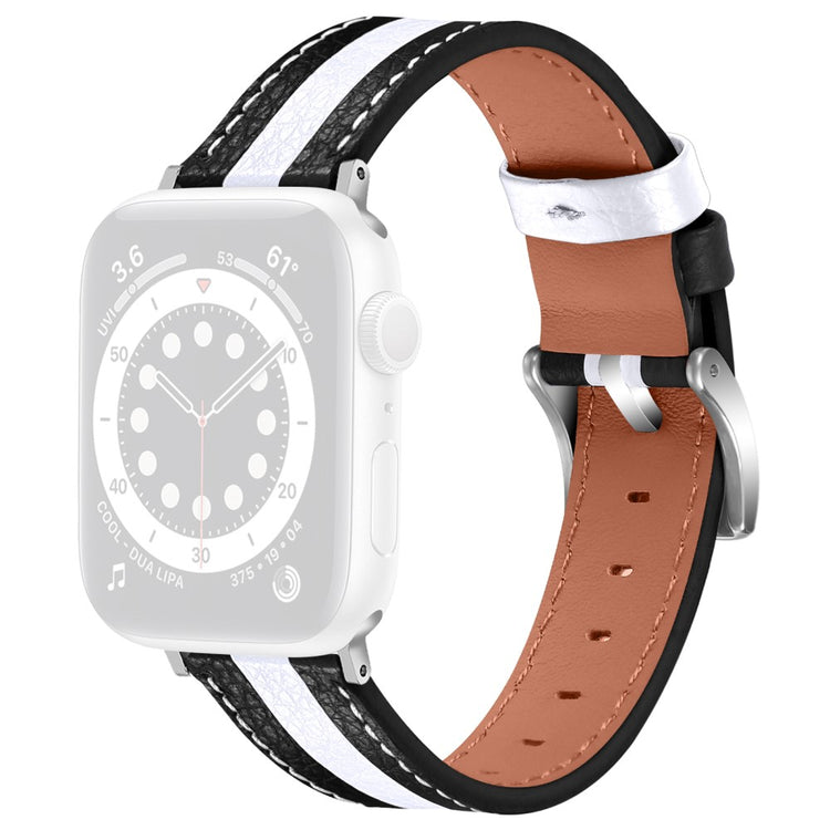 Rigtigt fint Apple Watch Series 7 45mm Ægte læder Rem - Flerfarvet#serie_3