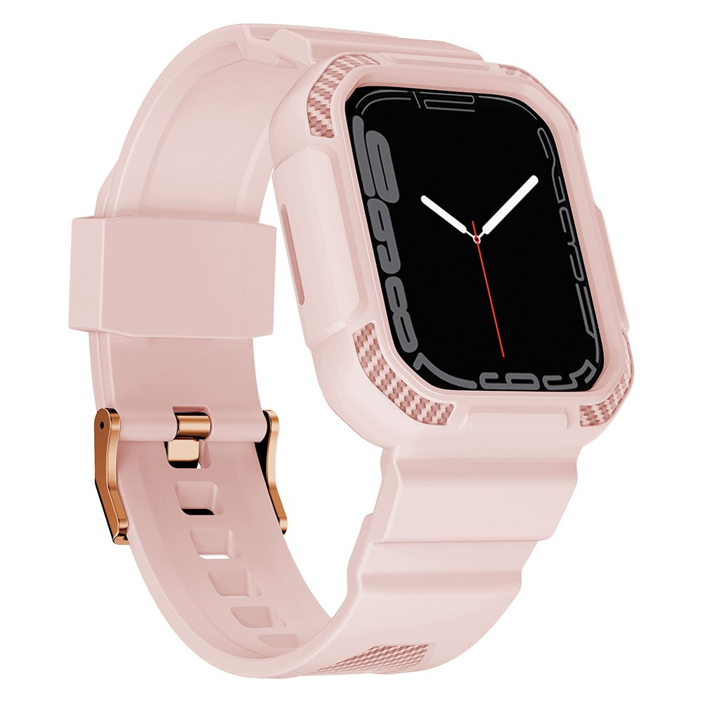 Apple Watch Series 7 45mm Silikone Cover med Rem - Pink#serie_1
