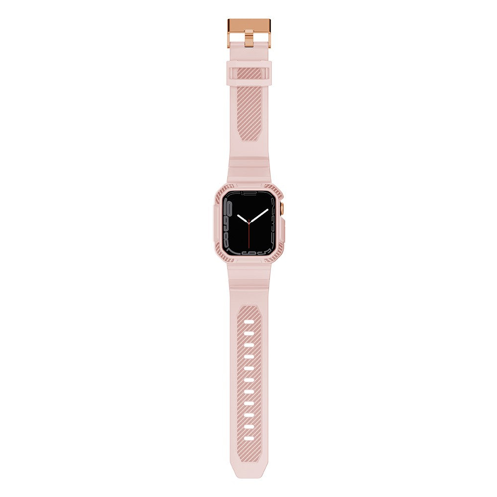 Apple Watch Series 7 45mm Silikone Cover med Rem - Pink#serie_1