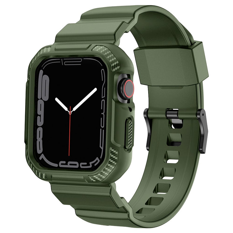 Apple Watch Series 7 45mm Silikone Cover med Rem - Grøn#serie_5