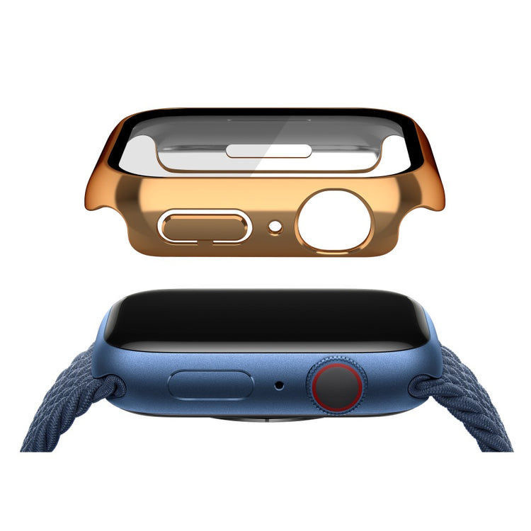Super Pænt Apple Watch Series 7 45mm Cover med Skærmbeskytter i Plastik og Hærdet Glas - Pink#serie_4