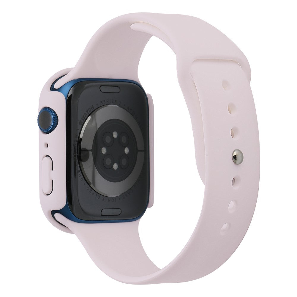 Apple Watch Series 7 45mm Silikone Rem med Cover og Hærdet Glas - Lilla#serie_19