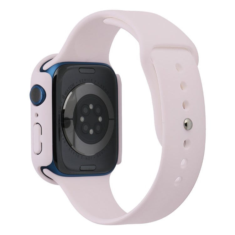 Apple Watch Series 7 45mm Silikone Rem med Cover og Hærdet Glas - Lilla#serie_19