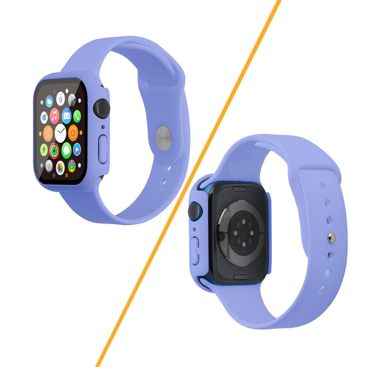 Apple Watch Series 7 45mm Silikone Rem med Cover og Hærdet Glas - Lilla#serie_23