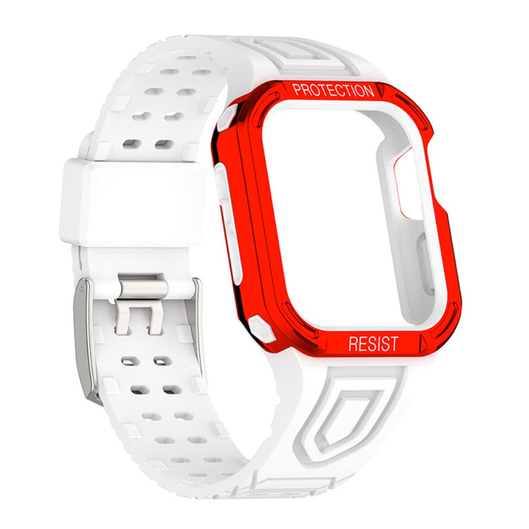 Meget hårdfør Apple Watch Series 7 45mm Silikone Rem - Rød#serie_1