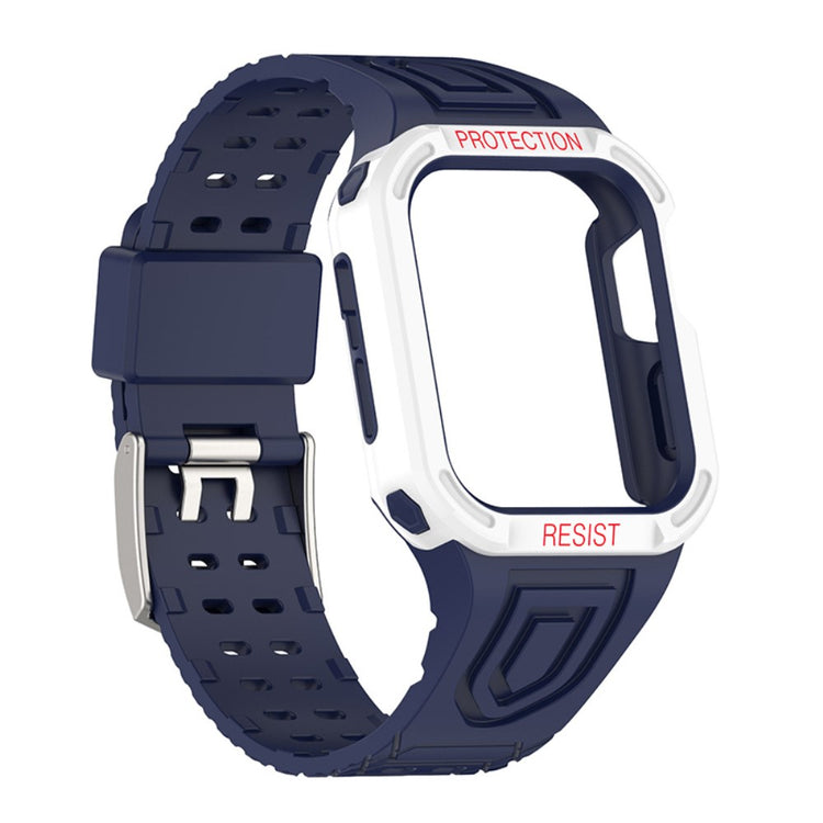 Meget hårdfør Apple Watch Series 7 45mm Silikone Rem - Blå#serie_13