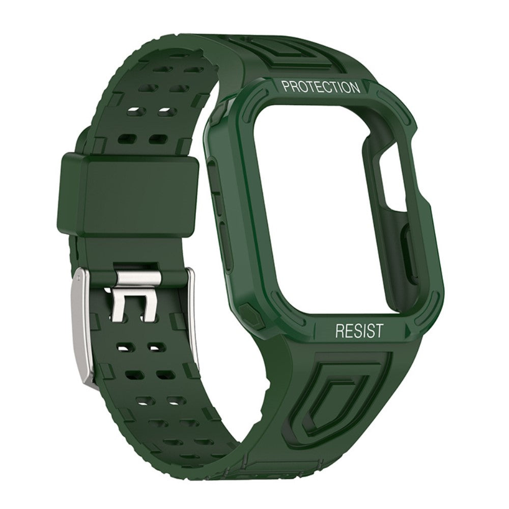 Meget hårdfør Apple Watch Series 7 45mm Silikone Rem - Grøn#serie_16