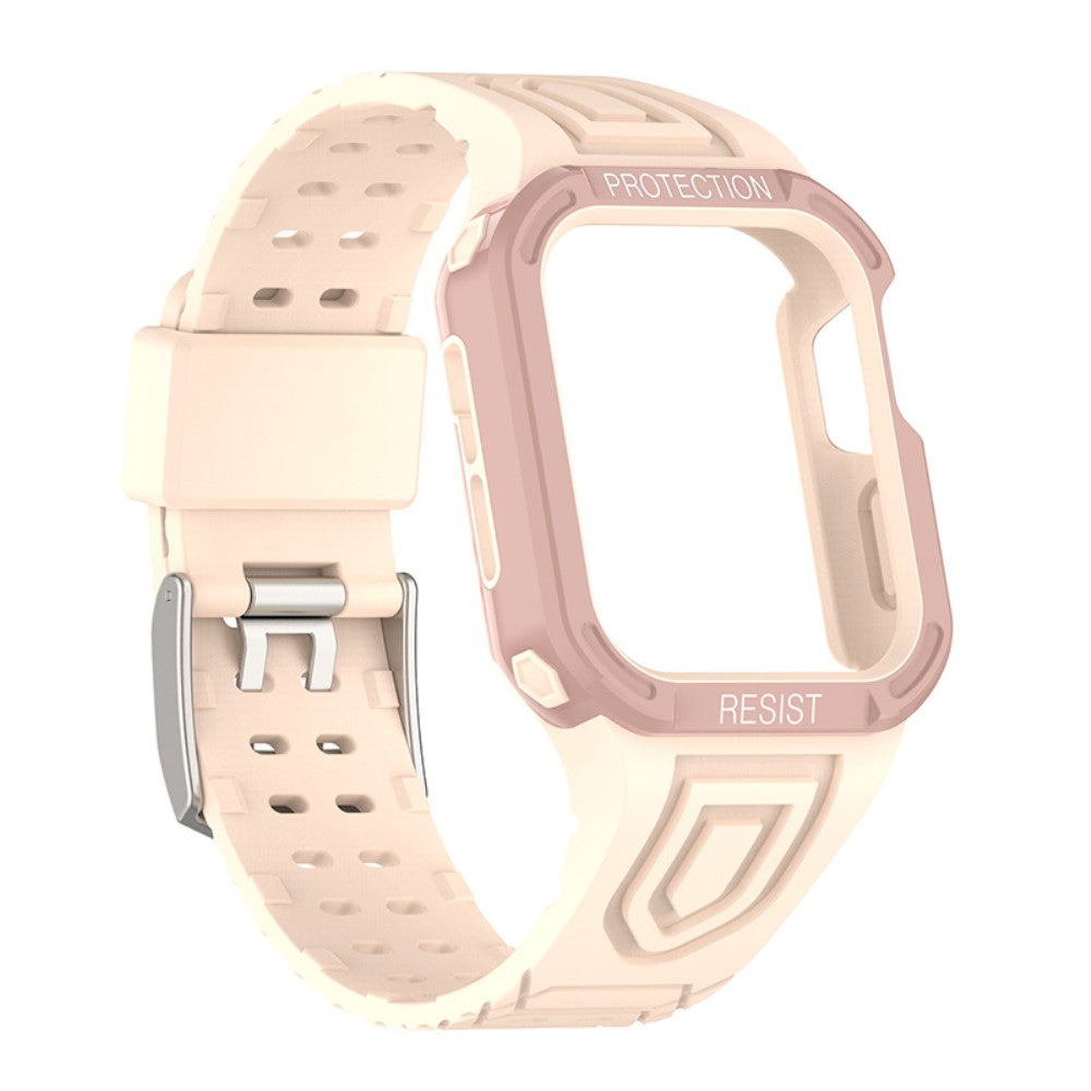 Meget hårdfør Apple Watch Series 7 45mm Silikone Rem - Pink#serie_4