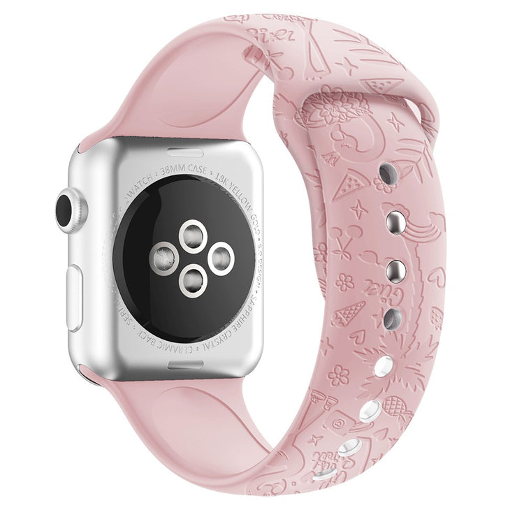 Komfortabel Apple Watch Series 7 45mm Silikone Rem - Pink#serie_11