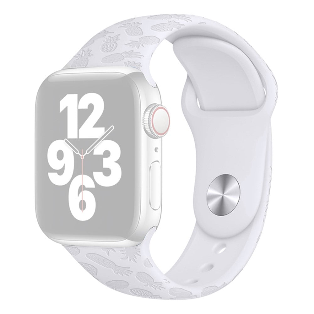 Super kønt Apple Watch Series 7 45mm Silikone Rem - Hvid#serie_8