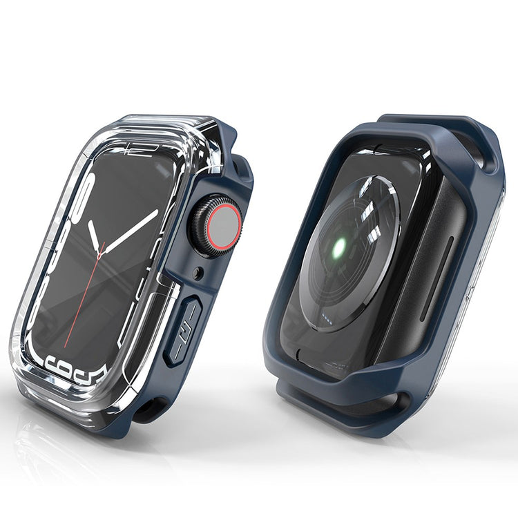 Apple Watch Series 7 45mm Gennemsigtig Silikone Bumper  - Blå#serie_1