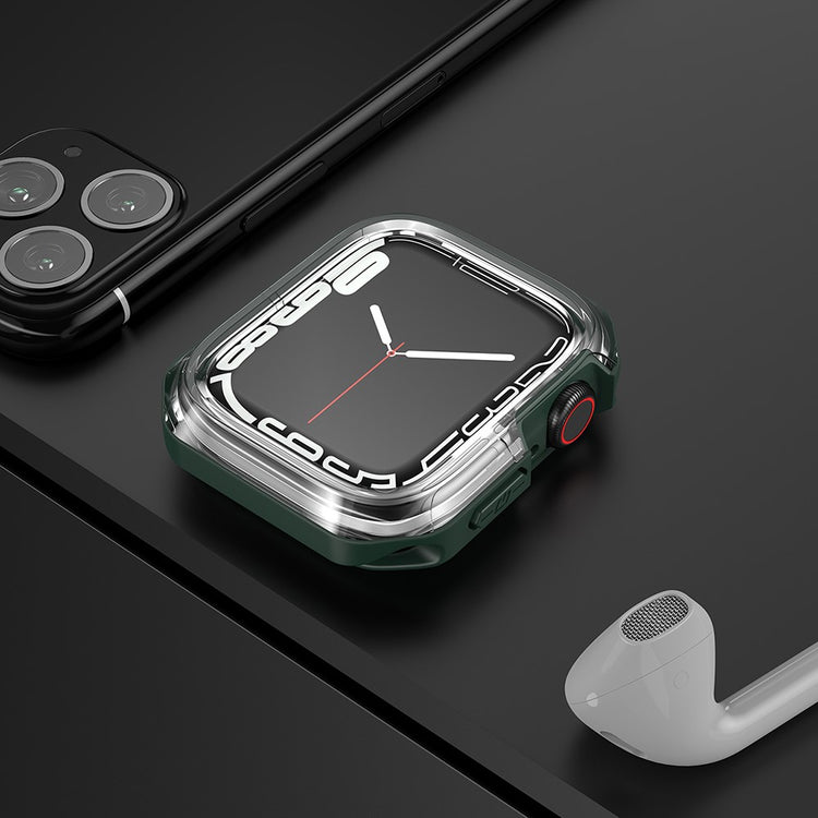 Apple Watch Series 7 45mm Gennemsigtig Silikone Bumper  - Grøn#serie_2