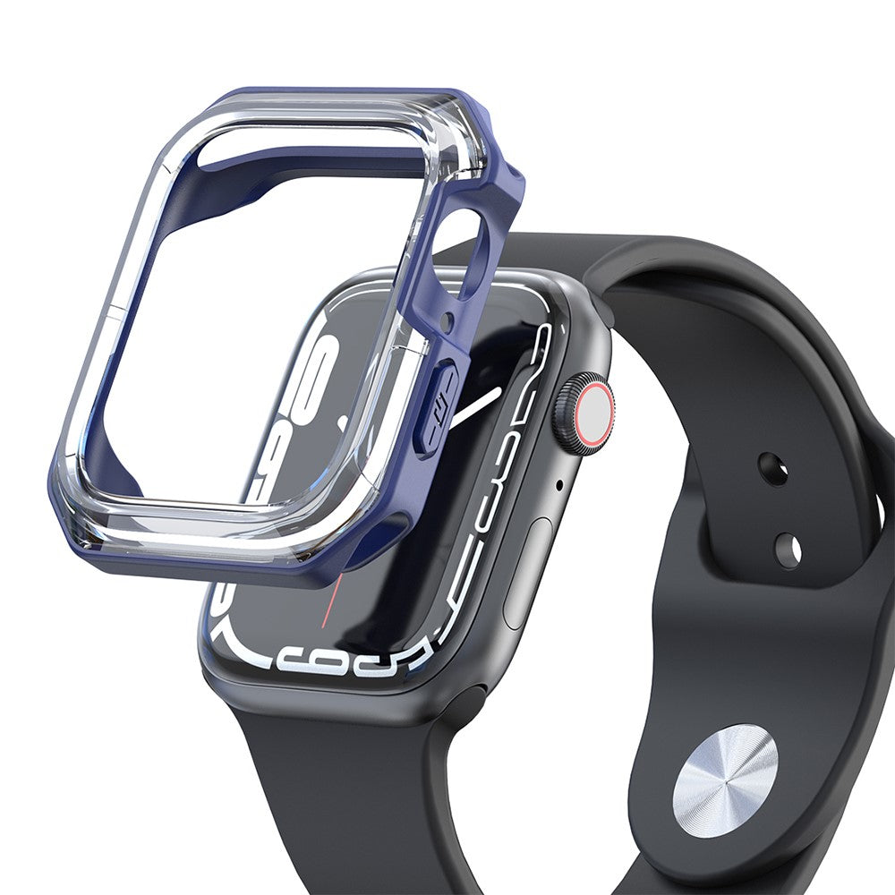 Apple Watch Series 7 45mm Gennemsigtig Silikone Bumper  - Blå#serie_3