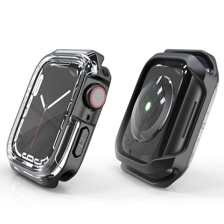 Apple Watch Series 7 45mm Gennemsigtig Silikone Bumper  - Sort#serie_4