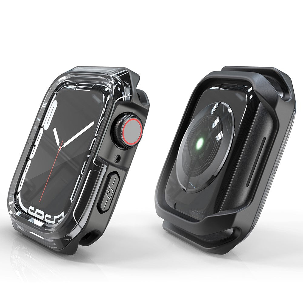 Apple Watch Series 7 45mm Gennemsigtig Silikone Bumper  - Sort#serie_5
