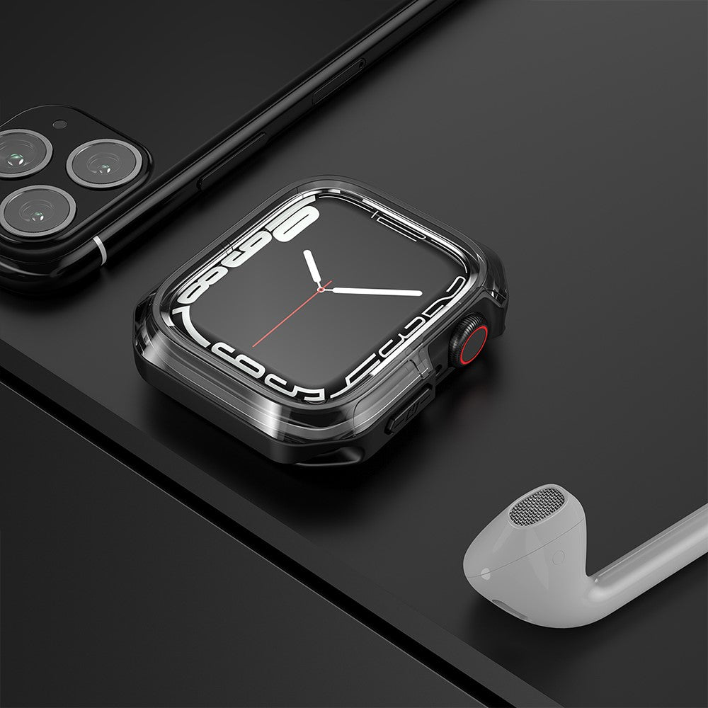 Apple Watch Series 7 45mm Gennemsigtig Silikone Bumper  - Sort#serie_5