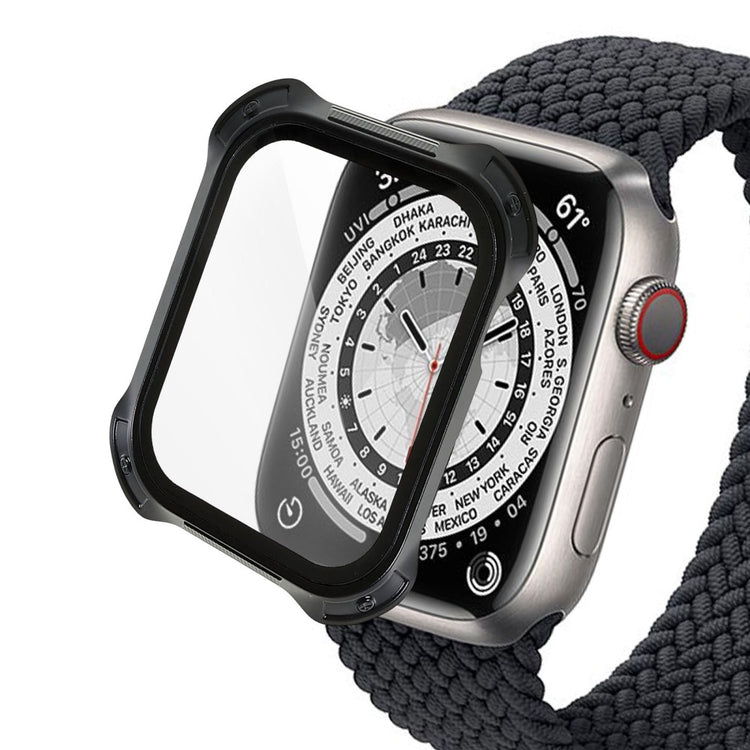 Mega Fint Apple Watch Series 7 45mm Cover med Skærmbeskytter i Plastik og Hærdet Glas - Gennemsigtig#serie_205