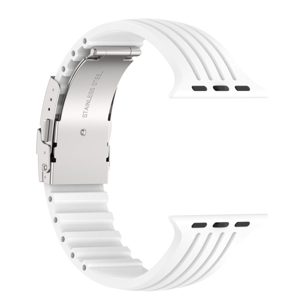 Helt vildt slidstærk Apple Watch Series 7 45mm Silikone Rem - Hvid#serie_2
