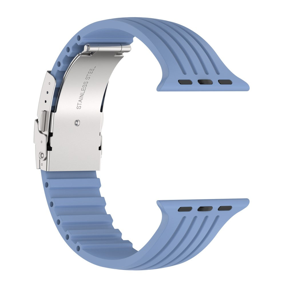 Helt vildt slidstærk Apple Watch Series 7 45mm Silikone Rem - Blå#serie_3