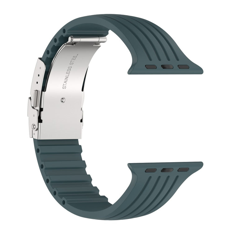 Helt vildt slidstærk Apple Watch Series 7 45mm Silikone Rem - Grøn#serie_5