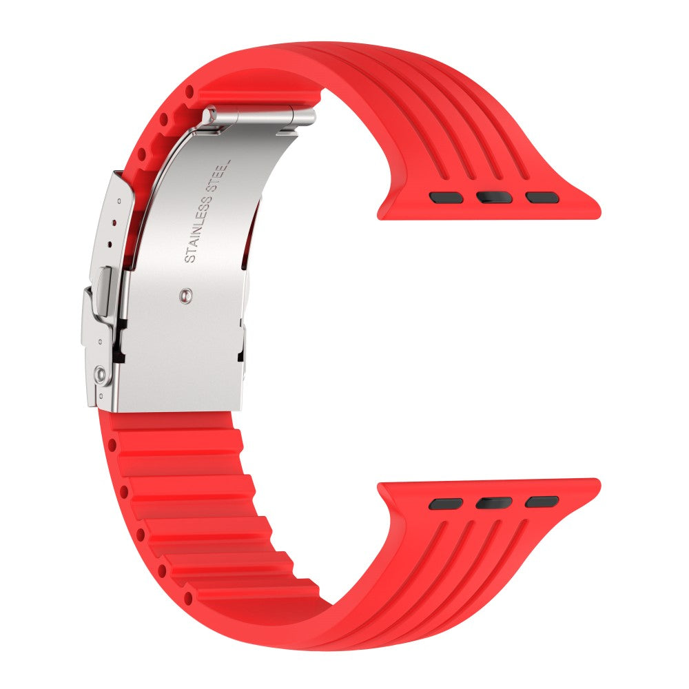 Helt vildt slidstærk Apple Watch Series 7 45mm Silikone Rem - Rød#serie_6