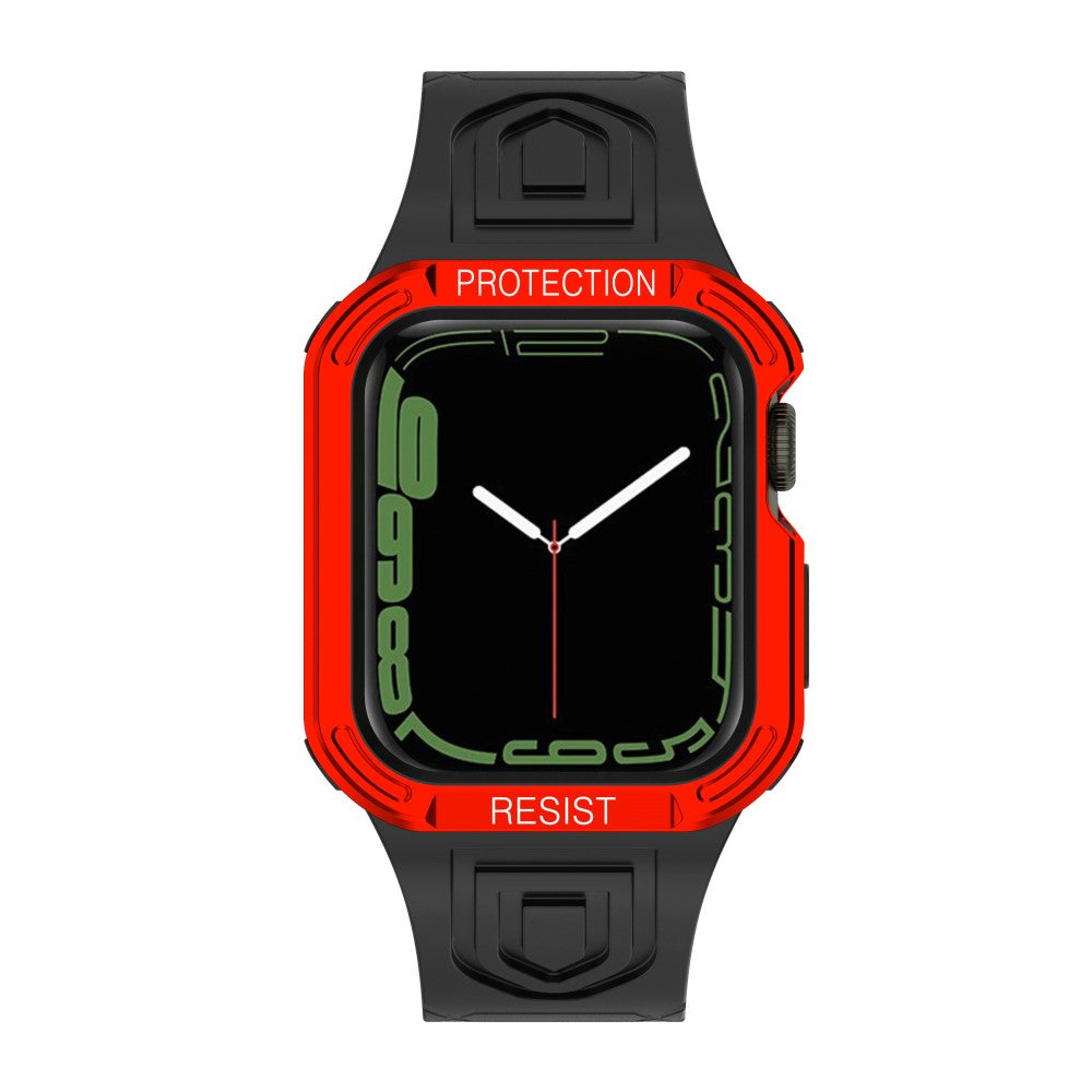 Apple Watch Series 7 45mm Plastik Rem med Etui - Sort#serie_11