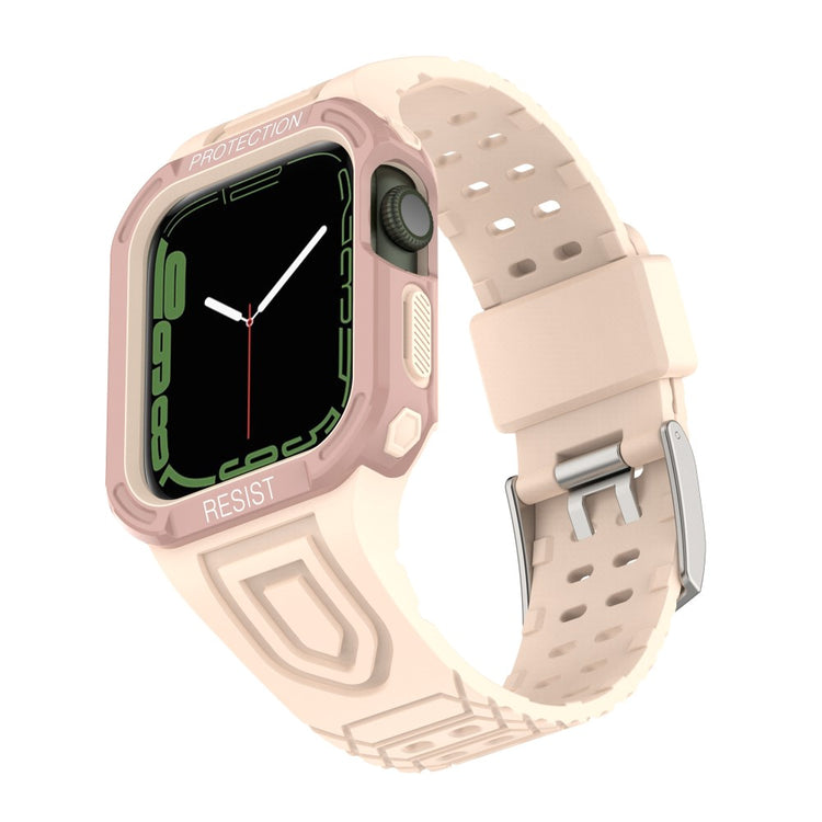 Apple Watch Series 7 45mm Plastik Rem med Etui - Pink#serie_13