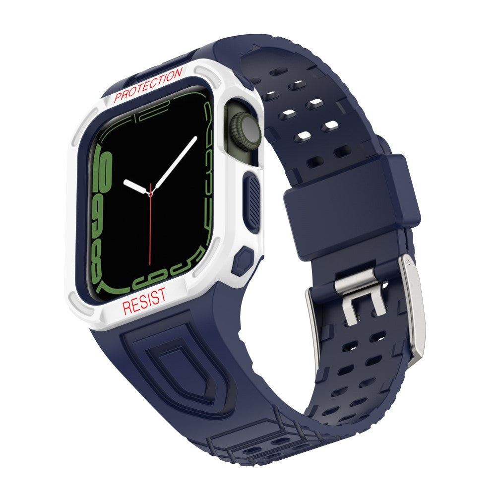 Apple Watch Series 7 45mm Plastik Rem med Etui - Blå#serie_4