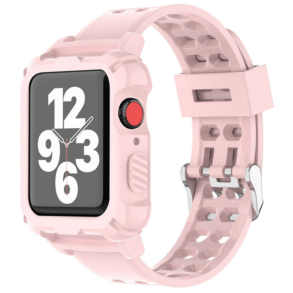 Vildt hårdfør Apple Watch Series 7 45mm Silikone Rem - Pink#serie_1