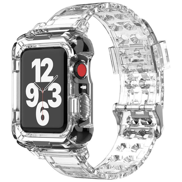 Vildt hårdfør Apple Watch Series 7 45mm Silikone Rem - Gennemsigtig#serie_5