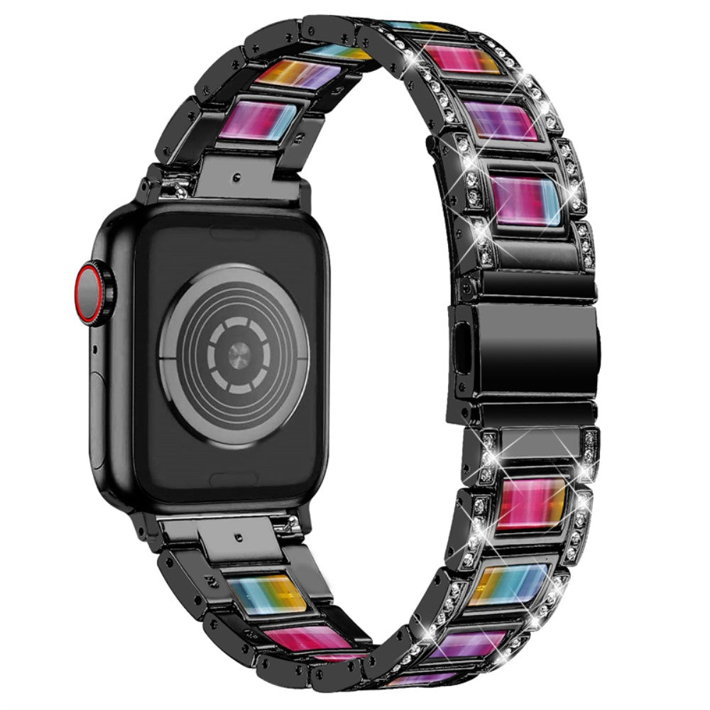 Mega sejt Apple Watch Series 7 45mm Metal og Rhinsten Rem - Flerfarvet#serie_2