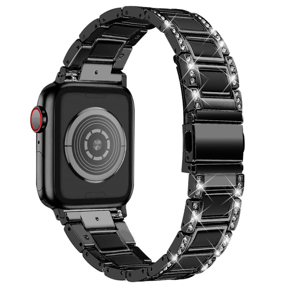 Mega sejt Apple Watch Series 7 45mm Metal og Rhinsten Rem - Sort#serie_9