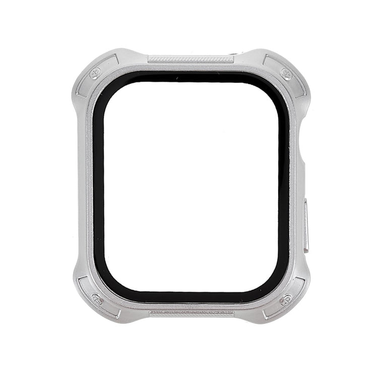 Super Fed Apple Watch Series 7 45mm Cover med Skærmbeskytter i Plastik og Hærdet Glas - Sølv#serie_3