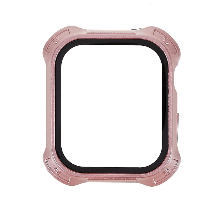 Super Fed Apple Watch Series 7 45mm Cover med Skærmbeskytter i Plastik og Hærdet Glas - Pink#serie_4
