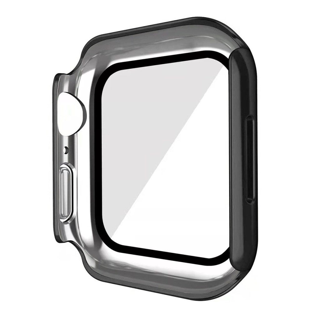 Fint Apple Watch Series 7 45mm Cover med Skærmbeskytter i Plastik og Hærdet Glas - Sølv#serie_2