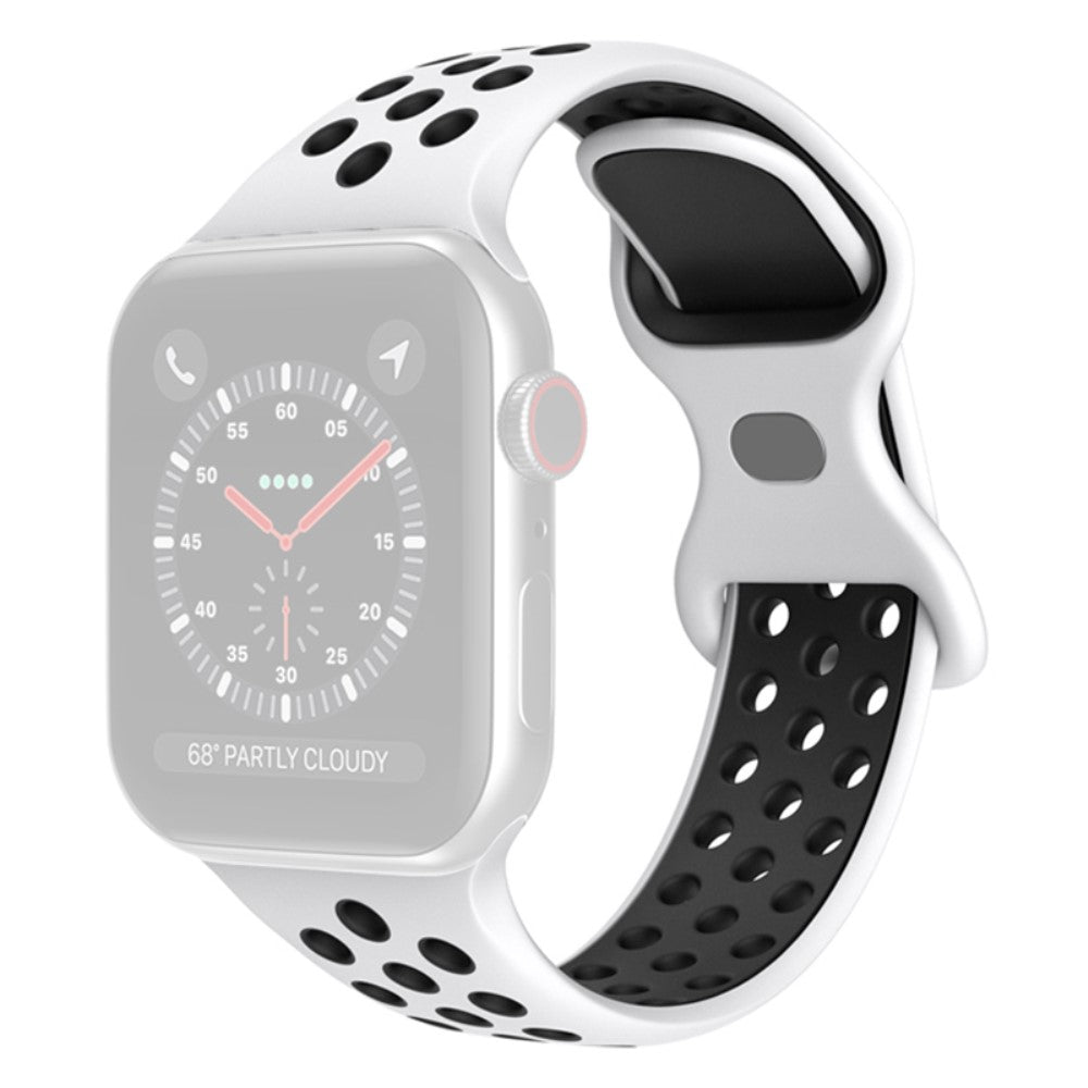 Sejt Apple Watch Series 7 45mm Silikone Rem - Hvid#serie_3